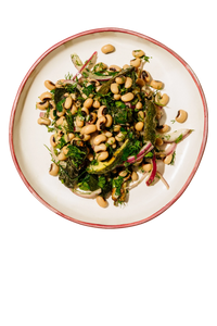 ızgara kabaklı kuru börülce salatası.