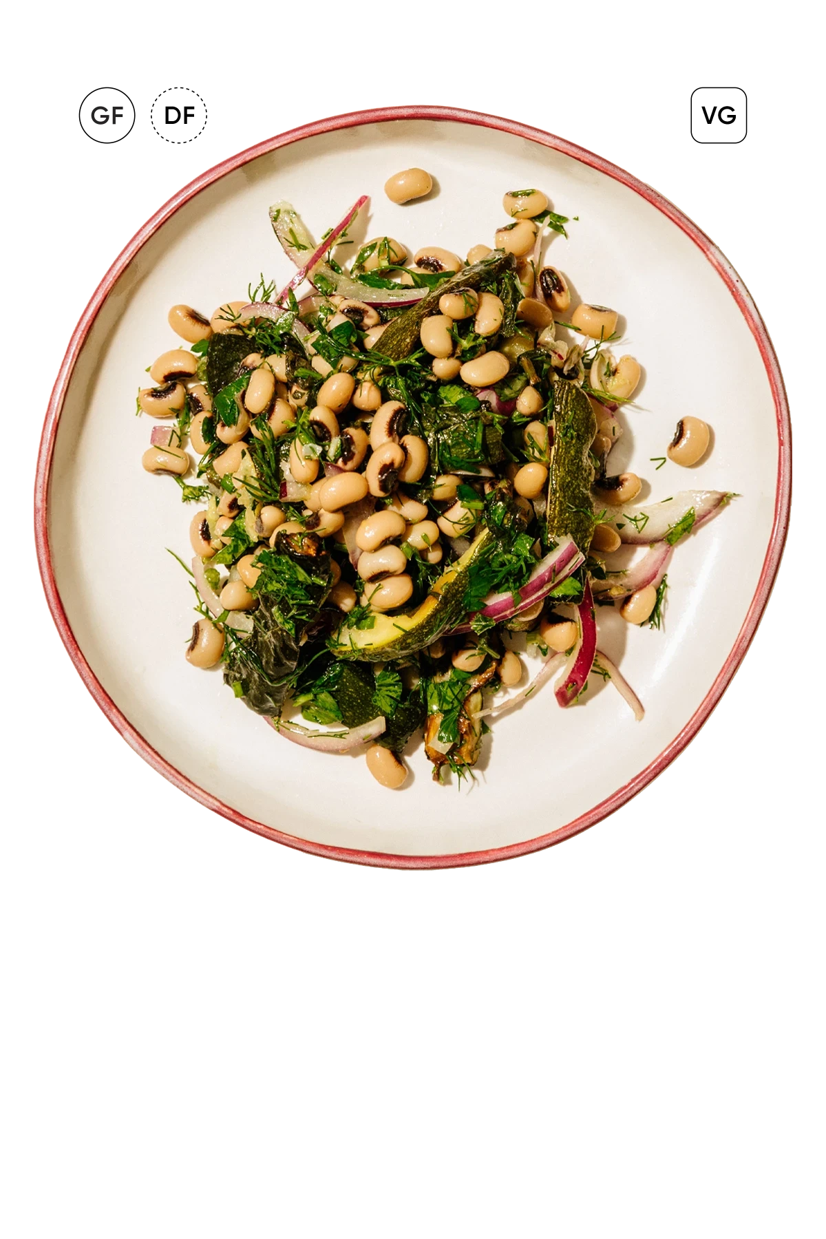 ızgara kabaklı kuru börülce salatası.