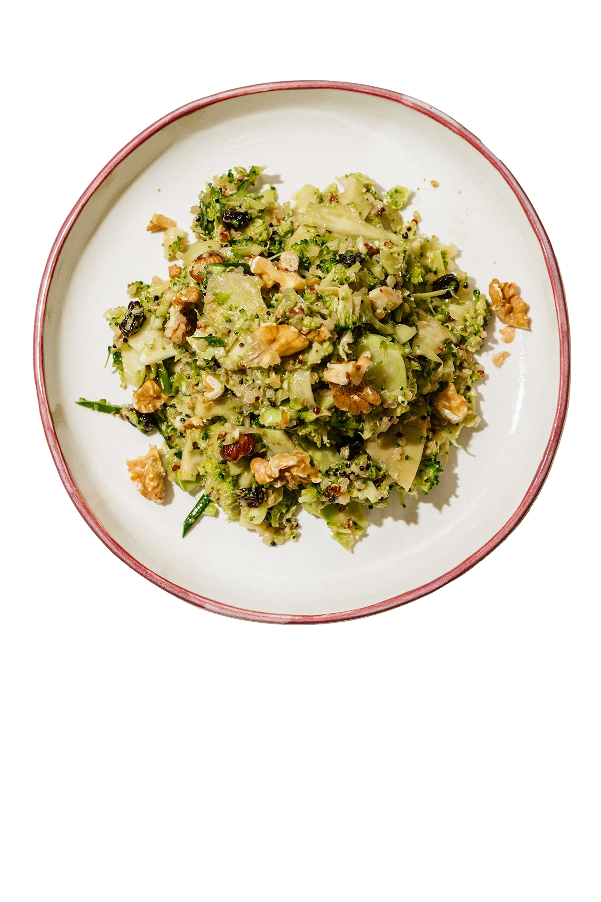 kinoalı çiğ brokoli salatası.