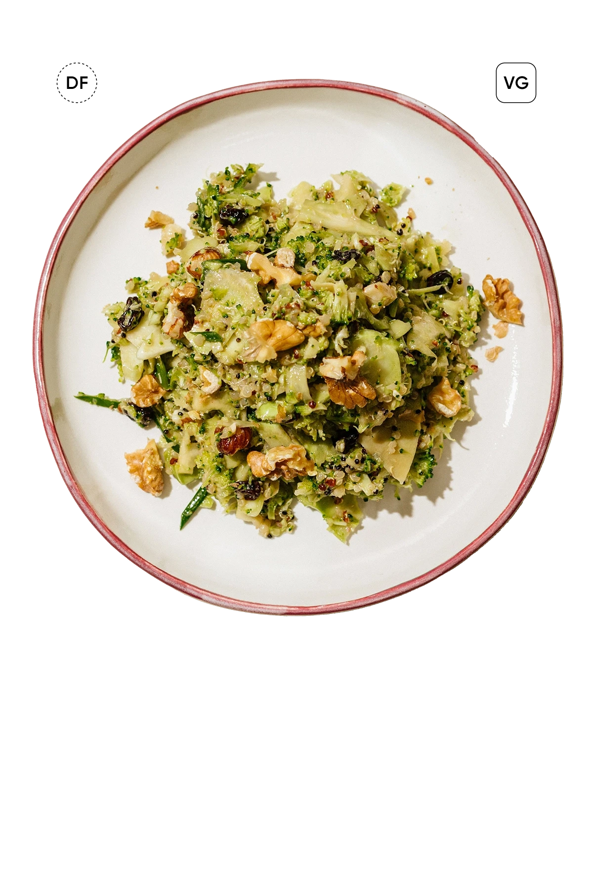 kinoalı çiğ brokoli salatası.